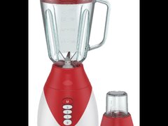 Blender 2 in 1 cu bol de sticla Hausberg HB-7761RS lama din otel inoxidabil, capacitate 1,5L, Rosu